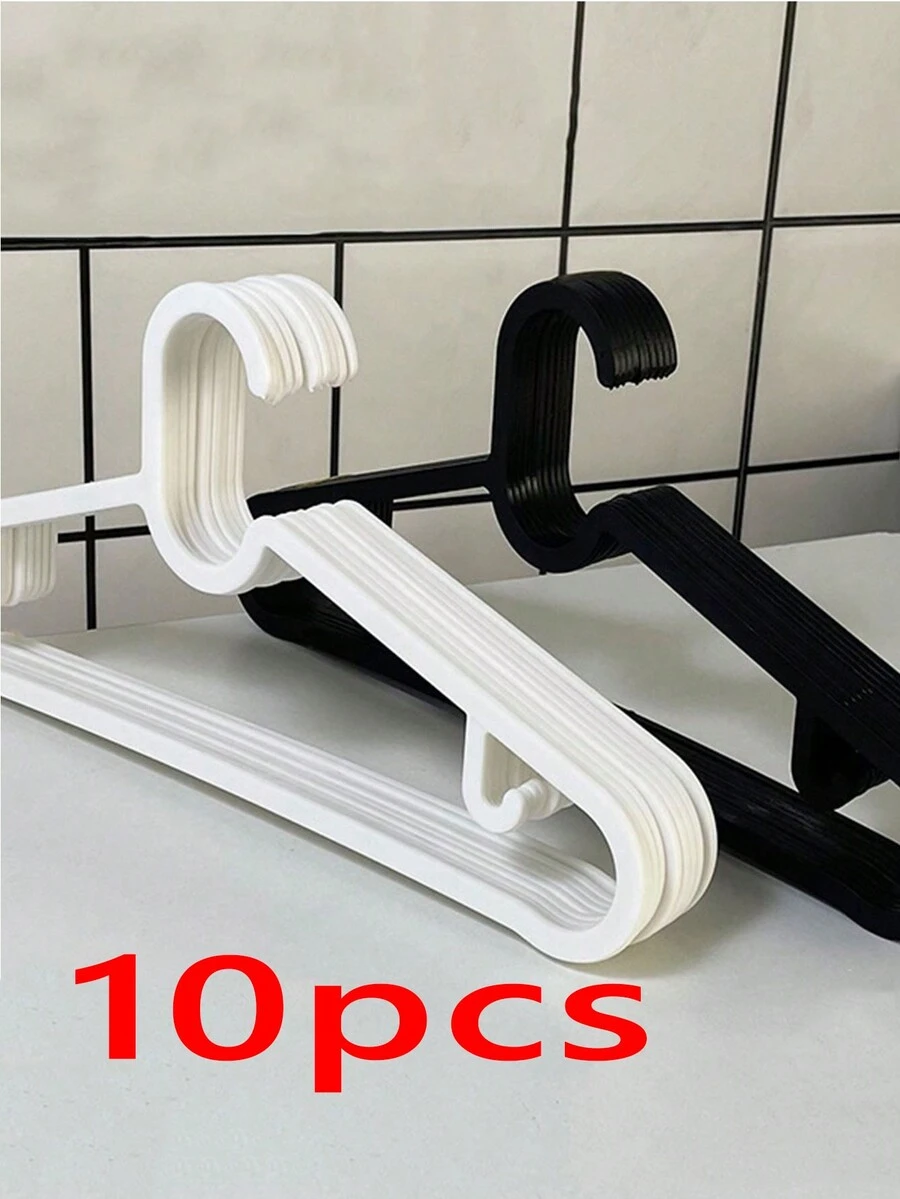 5/10件加厚简约无缝衣架，方便居家/宿舍使用，阳台衣架，时尚裤架 - 白色 - 查看 1