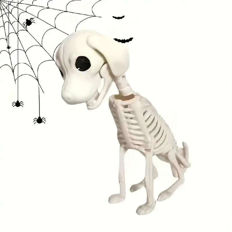 Skeleton Sitting Dog - Adjustable Halloween Decoration With Ghost House Trick Simulation, Realistic Animal Skeleton For Spooky Atmosphere - Multicolor - View 1