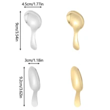 1pc Stainless Steel Small Spoon, Multifunctional Tea Spoon, Coffee Spoon, Short-Handled Dessert Spoon - Multicolor - View 6