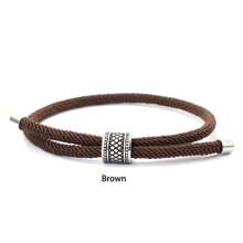 diffone Simple 4MM Rope Red Bracelet Antique Titanium Steel Circle Adjustable Bracelet For Men Women Best Friend Jewelry - Men's Titanium Steel Bracelet - View 4