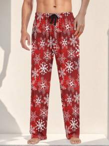 Quần dài nam họa tiết bông tuyết in ngẫu nhiên cho Giáng sinh, mùa thu/đông - Nhiều màu - Xem 5