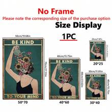 1pc Canvas Framed Wall Painting, Easy To Hang, Spiritual Kindness Heart Poster Decorative Painting, Canvas Bedroom Art Living Room, Classroom School Decor Modern Aesthetic Poster (Framed),Wall Art Gifts Birthday Graduation - Multicolor - View 3