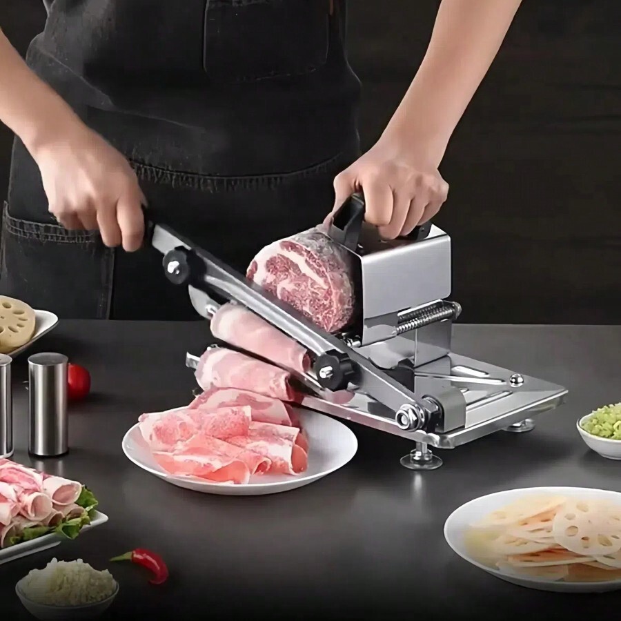 1 Manual Frozen Meat Slicer MultiPurpose Stainless Steel Meat Cutter