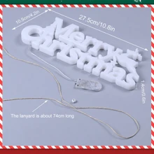 圣诞快乐字母灯 LED 造型灯 圣诞氛围吊灯 发光灯标志 带纽扣电池 圣诞树装饰 花环装饰 彩灯 节日装饰 - 彩色 - 查看 5