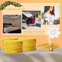 40 sztuk naturalnych chińskich spiralnych kadzidełek - cytryna, tulipan, lotos, jaśmin, lawenda - czas palenia 3-4 godziny, łatwe czyszczenie, bez dodatków, naturalny materiał rattanowy do wystroju domu, kuchni i jadalni - idealne do snu, jogi, pracy, relaksu w biurze