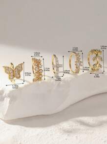 5pcs/Set Copper Zirconia Luxury Fashion Butterfly, Leaf, Cross Nose Hoop Piercing Earrings, Suitable For Women, Christmas, Valentine's Day, Birthday Gift, Halloween, Daily Wear,Mom,Mother,Mother's Day,Gift