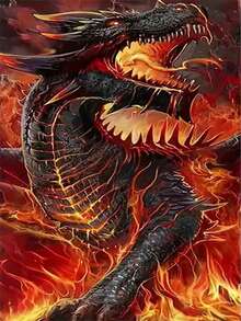 Peinture de diamant renaissance du dragon flamboyant et du phénix, nouvelle mosaïque de diamants ronds pleine, décoration murale DIY pour la maison, décoration de salon, œuvre d'art de broderie créative