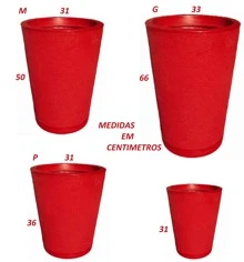 Polyethylene Striped Column Plant Pot Does Not Lose Color Modern Design Garden Or Indoor - Red - View 3