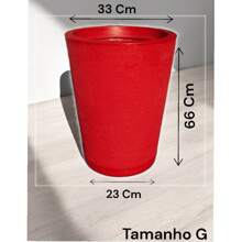 Polyethylene Striped Column Plant Pot Does Not Lose Color Modern Design Garden Or Indoor - Red - View 4