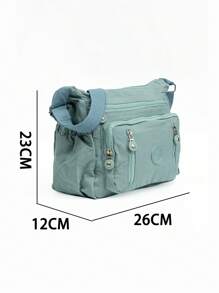 Women's Waterproof Multilayer Shoulder Messenger Bag W7007 - màu đen - Xem 3