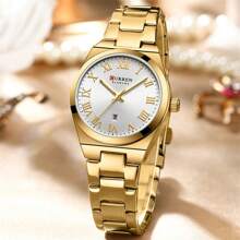 Curren CURREN Fashion Women Watch Top Brand Luxury Lady Girl Classic Wristwatch Stainless Steel Bracelet Strap Simple Original Waterproof Elegant Female Clock Gift 9095