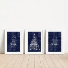 1pc Blue Merry Prints, Blue Decor, Minimalist Wall Art, Wall Decor, Tree Prinable