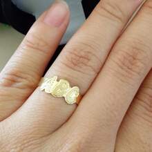 Anel ABC Formatura infantil Regulável Banhado a Ouro 18k - Dourado - Visão 3