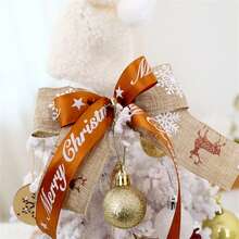 23.6inches 1pc Artificial Christmas Tree Set Tabletop DIY Flocked Mini Fake Christmas Tree With Ornaments Light String Desk Decoration - White - View 8