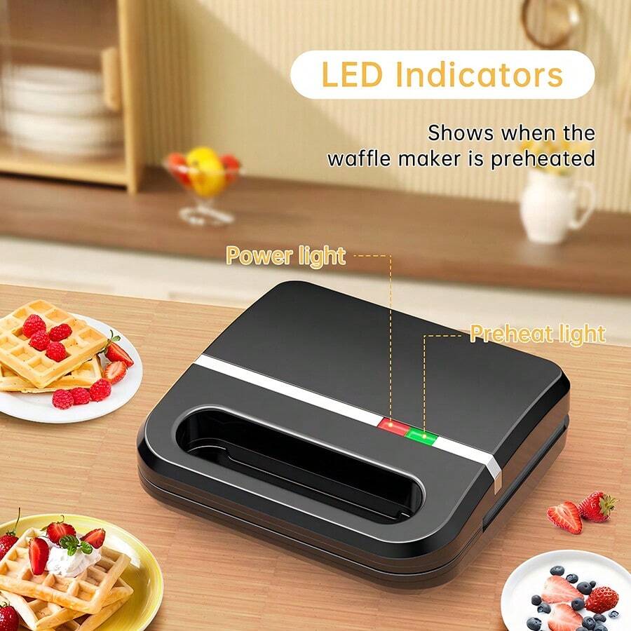 Waffle Maker, 2 Slices NonStick Waffle Iron, Compact Waffle Maker With