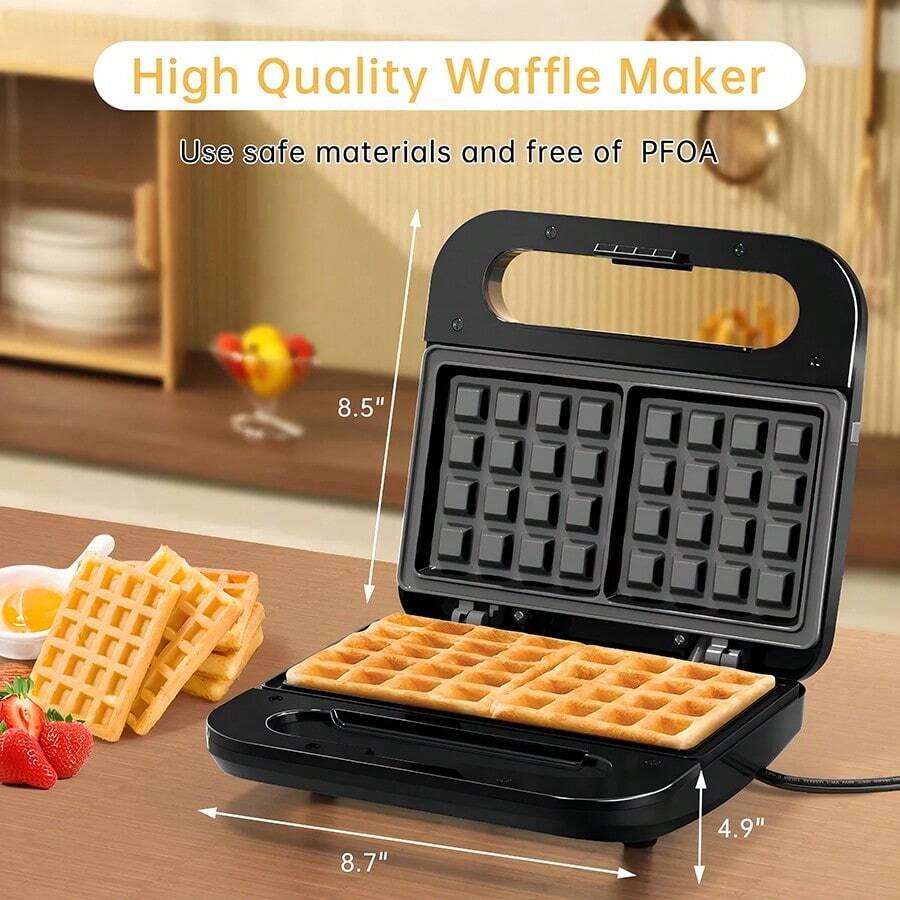 Waffle Maker, 2 Slices NonStick Waffle Iron, Compact Waffle Maker With