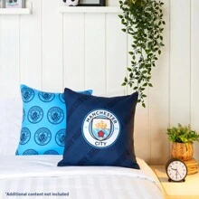 Manchester City FC Square Cushion Covers 39 X 39cm Bed Sofa Cover Pack Of 2 Gift - Multicolor - View 2