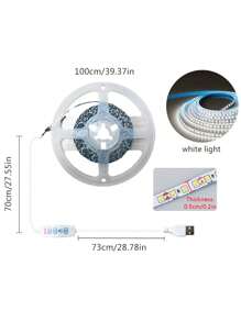 1pc/1m/2m/5m Adjustable Brightness Dual Color Temperature Self-Adhesive LED Light Strip, Multi-Functional Home Use For Wardrobe, Cabinet, Stairs, Indoor Decoration, Smart Light Rope, Bedroom, Living Room Ambient Lighting