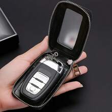 1pc Premium PU Leather Universal Car Key Fob Case - Stylish Holder For Remote Key Fob Water-Resistant And Scratch-Proof - Four Colors Available: Burgundy Black Blue Brown Key Storage Car Key Cover For Men Mini Wallet - Multicolor - View 11