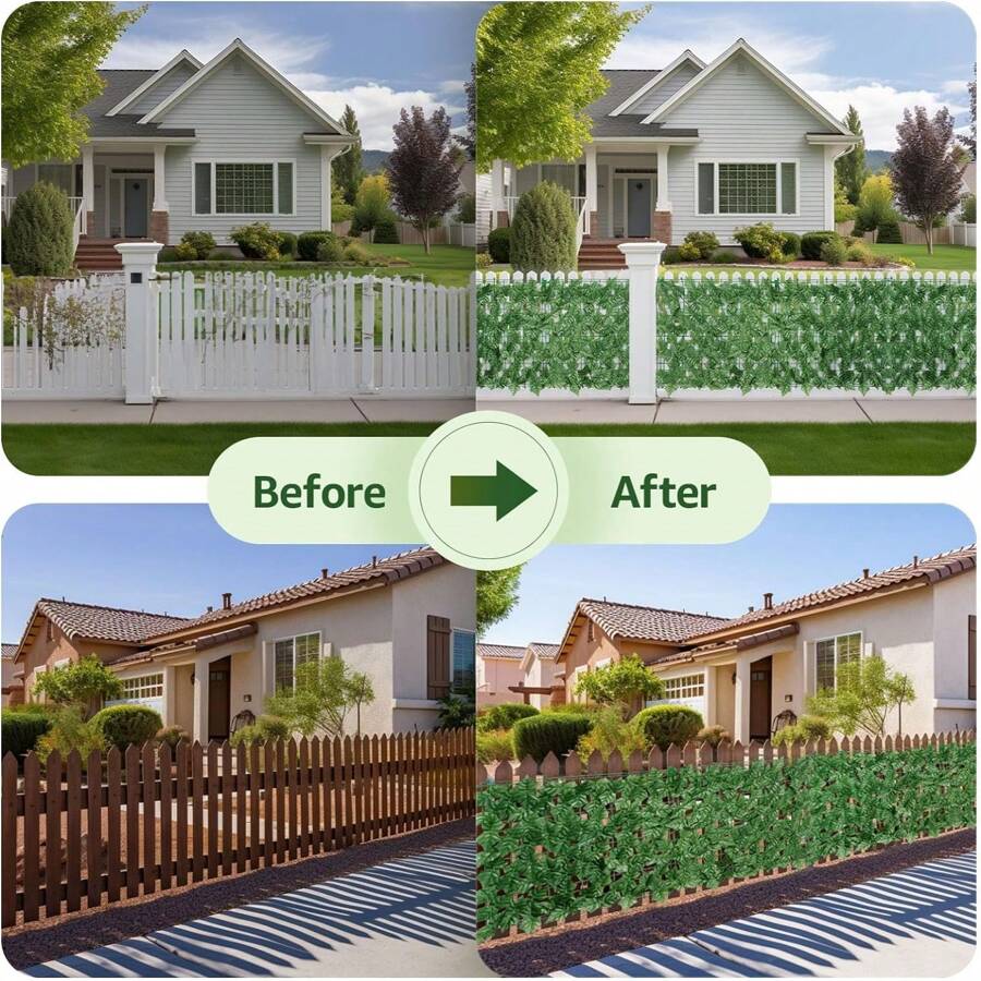 12pcs Artificial Ivy Privacy Fence Screen, 20X20 Inch UVResistant Fake