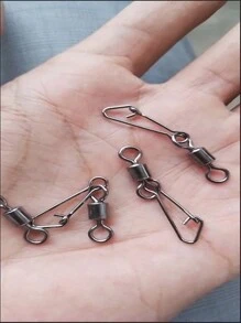 1 Caixa com 30 Peças Conector Giratório Estilo Americano, Anel Partido de Aço Inoxidável Conector de Isca para Pesca, Acessórios de Pesca em Água Salgada