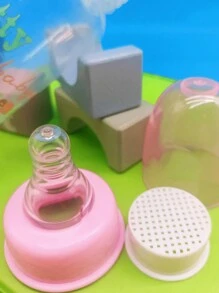 嬰兒奶瓶新生兒防胀气防呛喝水杯,附有矽膠奶嘴,適用於嬰兒和母嬰一起使用 - 粉色 - 查看 4