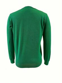 Women's Solid Color V-Neck Knitted Bottoming Shirt Autumn And Winter New Set Of Thin Sweater Thin Section Of The Fashion Inner Tie - 綠色 - 查看 3