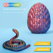 Modelo de exhibición de cristal con huevo de serpiente impreso en 3D, impresión de una sola pieza con bisagras, artículo decorativo - Multicolor - Ver 3