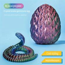 Modelo de exhibición de cristal con huevo de serpiente impreso en 3D, impresión de una sola pieza con bisagras, artículo decorativo - Multicolor - Ver 6