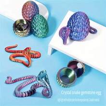 Modelo de exhibición de cristal con huevo de serpiente impreso en 3D, impresión de una sola pieza con bisagras, artículo decorativo - Multicolor - Ver 4