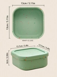 PopLittleOne 1 件装婴儿硅胶午餐盒彩色圆点婴儿餐具便携式婴儿食物储存单隔层餐盘 - 彩色 - 查看 10