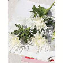 丝绸人造蓟花刺芹仿真植物适用于花园婚礼舞会花束花艺布置 - 彩色 - 查看 6