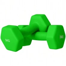 SPORTNOW Set Of 2 Hex Dumbbells, Weights Pair With Non-Slip Grip, Home Gym Fitness Training Equipment - Green - View 2