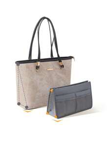 1PC 便携式收纳袋，化妆品收纳袋，内袋，袋中袋，解决袋中袋收纳问题。精美内衬袋，线条整齐，包装整齐，适合背包整理携带，旅行内衬整理，旅行时包包清洁收纳 - 彩色 - 查看 1