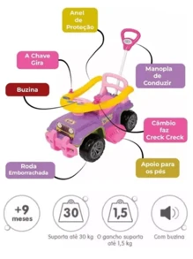 Children's Stroller Pusher Walker Quadricycle   Sound Interactive Toy Babies Child Ride Park - 彩色 - 查看 6