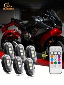 1 Ensemble De Feux D'avertissement Led Rgb Pour Motos, Feux De Signalisation Pour Voiture, Drone Avec Télécommande, Indicateur 7 Couleurs, Mini Lumières De Sécurité Usb