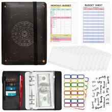 A6 Budget Binder - Money Saving Planner Binder, Money Organizer For Cash With Category Labels, Budget Planner With Zipper Cash Envelopes And Expense Sheets - Black - View 2