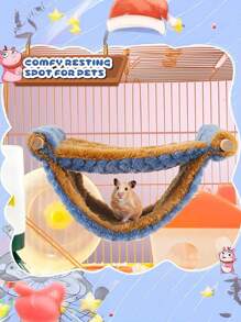 Winter Warm Rat Hammock Double Layer Pet Ferret Hammock Hanging Soft Plush Guinea Pig Bunk Bed For Cage Sleep Chinchilla Squirrel Hamster Mice Birds Small Animals Hideout - Multicolor - View 7