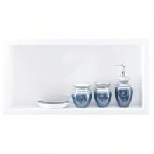 Bathroom Niche In Polished Porcelain With Shampoo Holder 60x31x11cm - White - 白色 - 查看 2