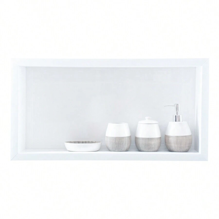 Bathroom Niche In Polished Porcelain With Shampoo Holder 60x31x11cm - White - 白色 - 查看 1
