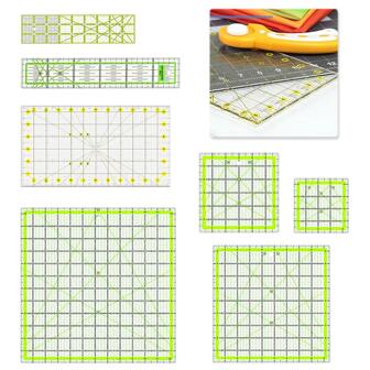 Quilting Sewing Ruler,Square Quilting Rulers,Fabric Cutting Ruler,Fabric Cutting Ruler For Quilting, Sewing & Crafts Template,Transparent Sewing Drawing Template Tailor Dressmaker Quilting Tool With Grid Lines For Designers Tailors Quilting Sewing Crafts