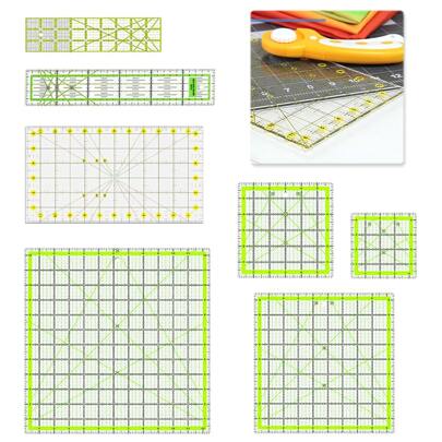 Quilting Sewing Ruler,Square Quilting Rulers,Fabric Cutting Ruler,Fabric Cutting Ruler For Quilting, Sewing & Crafts Template,Transparent Sewing Drawing Template Tailor Dressmaker Quilting Tool With Grid Lines For Designers Tailors Quilting Sewing Crafts