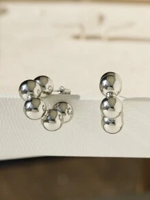 1 Pair 3D Spherical Hoop Romantic Style Decorative Earrings, Suitable For Women To Wear For Dating And Shopping - Earrings - View 9