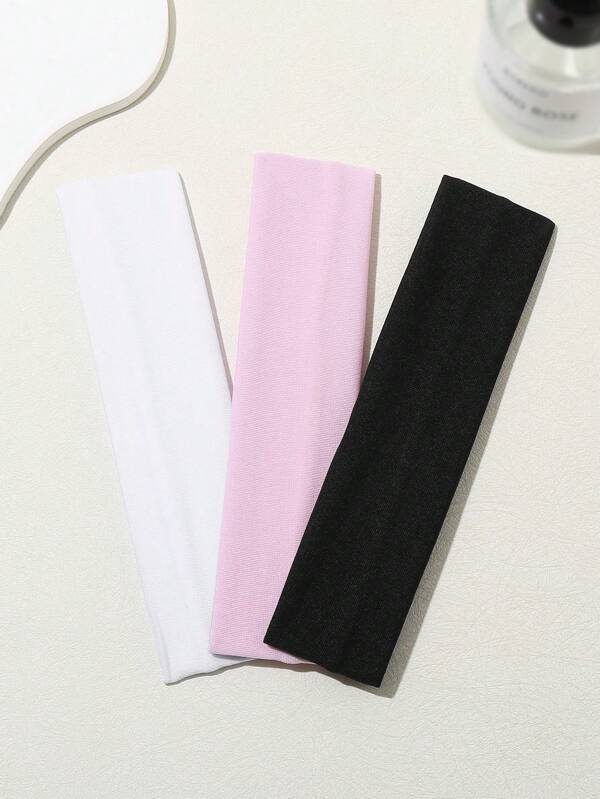 3pcs Multicolor Sports Elastic Headbands, Sweat-Absorbent Hair Accessories Suitable For Daily Wear Turban Headband Sweatband