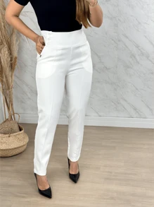 Women's Elegant Straight Loose Casual Business Tailored Trousers In Solid Color - Xem 2