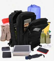 Mochilas Tácticas Militares 45L Mochila Del Ejército Gran Capacidad Mochila Crossfit Plegable Impermeable Mochila Montañismo, Senderismo, Acampada - 黑色 - 查看 4