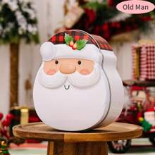 1pc Christmas Decoration Supplies Gingerbread Man Cookie Tin, Santa Claus Candy Box, Cartoon Snowman Metal Tin Box, Metallic Gift Box, Jewelry & Soap Storage Box, Wedding Anniversary Decor, Birthday Party, Summer Party Decor, Independence Day Decoration, Happy New Year,Christmas - Christmas Candy Tin Box - View 14