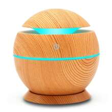 Difusor Aromaterapia Usb Humidificador Portatil Purificador Para Aceites Esenciales Ambiental Capsula De Agua Spa, Dormitorio, Oficina, Hogar Acabado Tipo Madera (Ocre) - Albaricoque - Ver 1