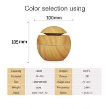 Difusor Aromaterapia Usb Humidificador Portatil Purificador Para Aceites Esenciales Ambiental Capsula De Agua Spa, Dormitorio, Oficina, Hogar Acabado Tipo Madera (Ocre) - Albaricoque - Ver 2