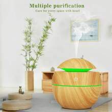 Difusor Aromaterapia Usb Humidificador Portatil Purificador Para Aceites Esenciales Ambiental Capsula De Agua Spa, Dormitorio, Oficina, Hogar Acabado Tipo Madera (Ocre) - Albaricoque - Ver 4